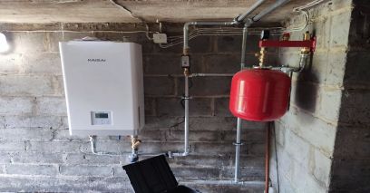 A boiler room in a single-family home