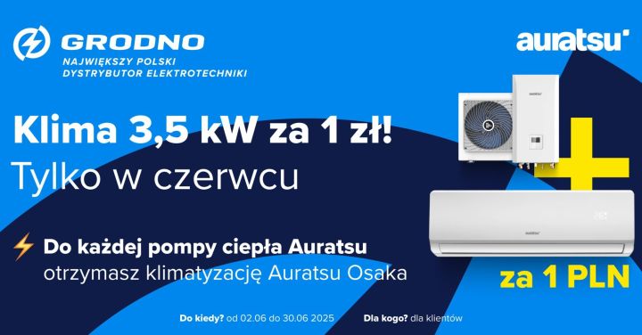 Nie przegap super promocji Auratsu: do&nbsp;pompy ciepła klima gratis!