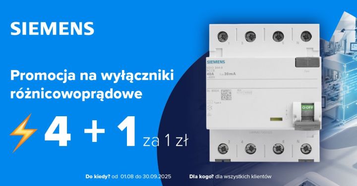 Promocja na&nbsp;wyłączniki SIEMENS – zyskaj więcej za mniej!