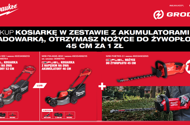 Kosiarka Milwaukee z bonusem za 1 zł